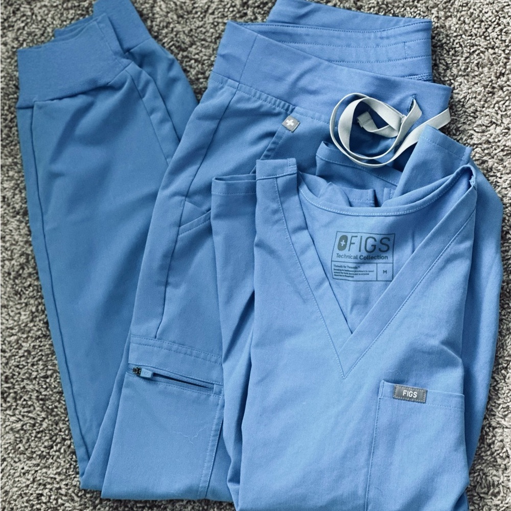 FIGS Ceil Blue Scrub Set-MEDIUM REG-EUC